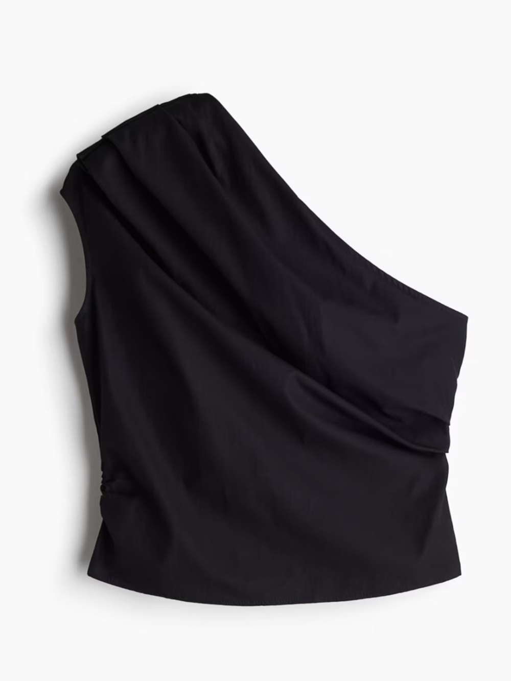 NWT! H&M One Shoulder Cropped Black Tank Stretch Sz Medium